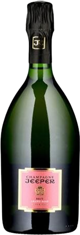 Bottiglia di Champagne Brut Grand Rosé AOC di Jeeper