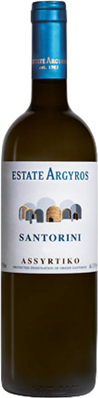 Bottiglia di Assyrtiko Santorini PDO di Estate Argyros