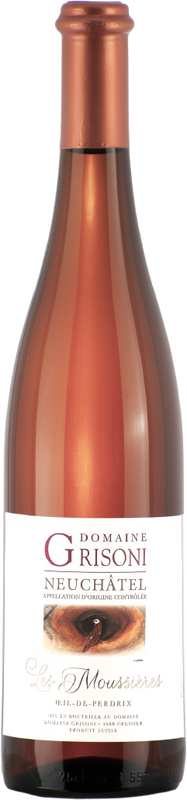 Bottle of Les Moussières Oeil-de-Perdrix Neuchâtel AOC from Domaine Grisoni