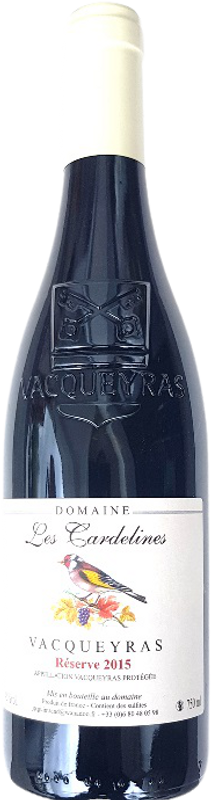 Bottiglia di Vacqueras Aoc Reserve AOC di Domaine les Cardelines