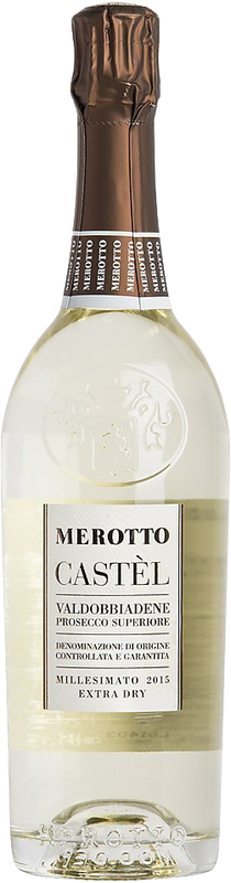 Bottiglia di Castèl Valdobbiadene Prosecco superiore DOCG extra dry di Merotto