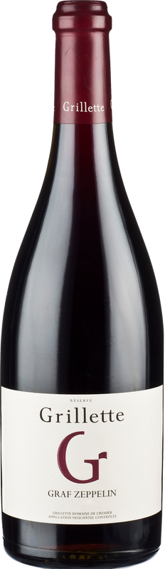 Bottiglia di Graf Zeppelin Reserve Pinot Noir Neuchatel AOC di Grillette Domaine De Cressier