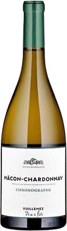 Bottiglia di Mâcon-Chardonnay Chronographe AOC di Vuillemez Père & fils