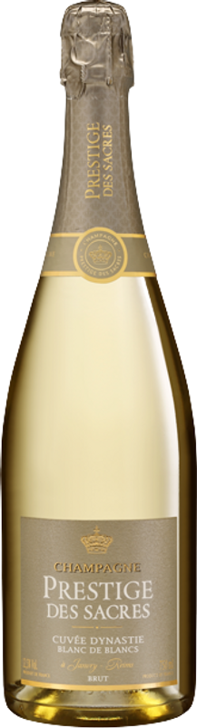 Bottiglia di Champagne Prestige des sacres cuvée dynastie blanc de blancs brut di Prestige des Sacres