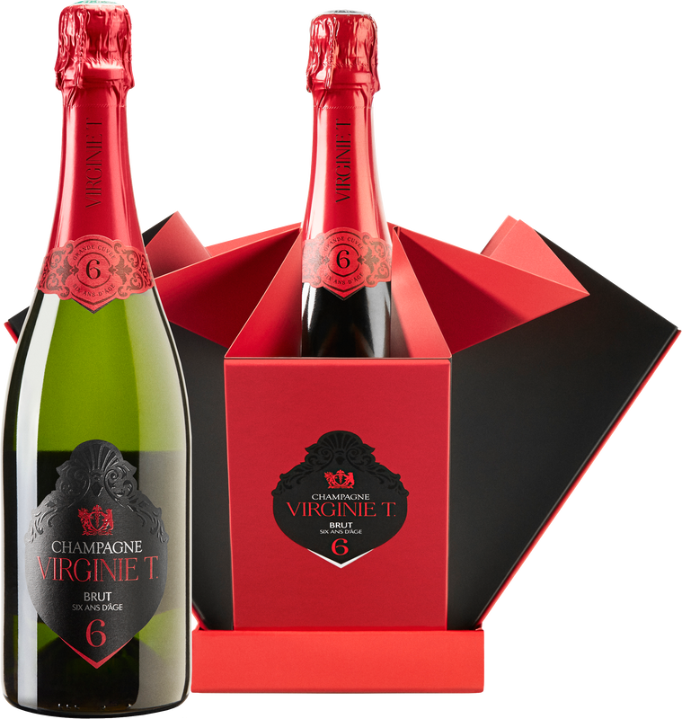 Flasche Grande Cuvée 6 ans d'âge mit Ice Bucket Champagne AOC von Les Domaines Virginie