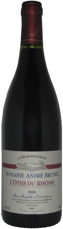 Bouteille de Cotes-du-Rhone ac Cuvee Sommelongue de Domaine André Brunel