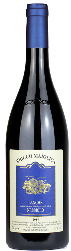 Bottiglia di Nebbiolo Langhe DOC di Bricco Maiolica