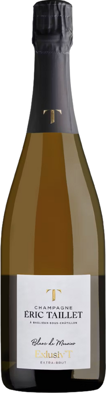 Bottiglia di Champagne AOC/b Extra Brut Exclusiv' T Blanc de Meunier di Éric Taillet
