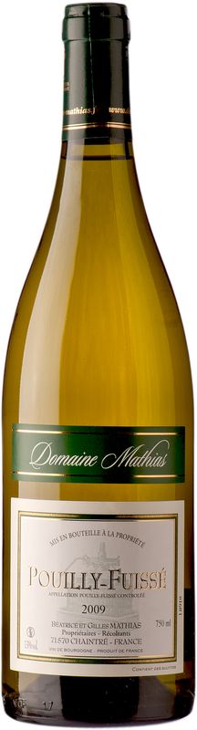 Bottle of Pouilly-Fuisse from Domaine Mathias