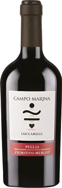Bottiglia di Primitivo Merlot IGP Campo Marina Luccarelli di Cantine San Marzano