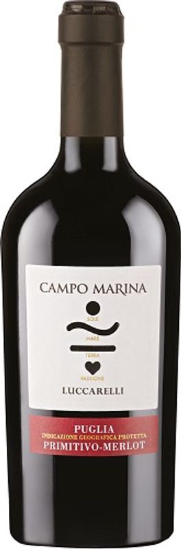 Bouteille de Primitivo Merlot IGP Campo Marina Luccarelli de Cantine San Marzano