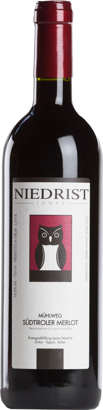 Flasche Südtiroler Merlot Mühlweg DOC von Niedrist Ignaz