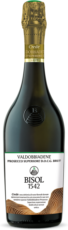 Bottiglia di Bisol Crede Brut Prosecco Superiore Valdobbiadene DOCG di Bisol