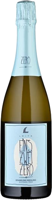 Bottiglia di Sparkling Riesling Eins Zwei Zero ohne Alkohol di Leitz