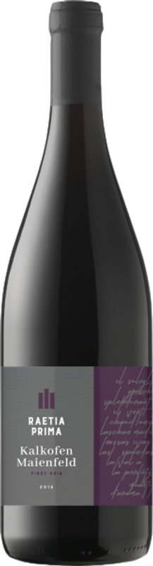 Bottiglia di Kalkofen Maienfeld Pinot Noir Raetia Prima di Weinbau von Salis