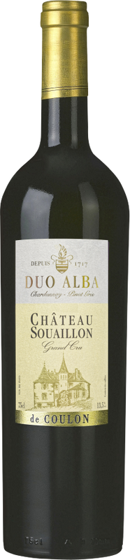 Bouteille de Duo Alba Château Souaillon Chardonnay Pinot Gris Neuchâtel de Laurent de Coulon