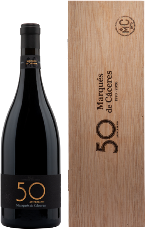 Bottiglia di Rioja DOCa Reserva 50 Aniversario di Marqués de Cáceres