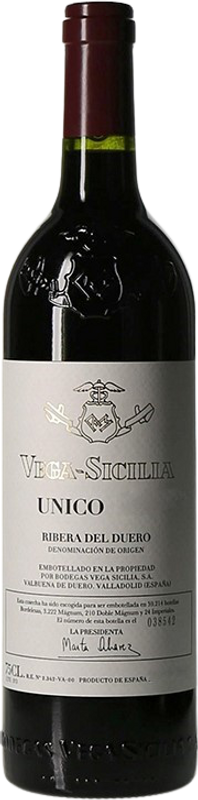 Bottiglia di Unico Ribera del Duero DO di Bodegas Vega Sicilia