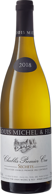 Bottiglia di Chablis Premier Cru Séchets di Domaine Louis Michel & Fils