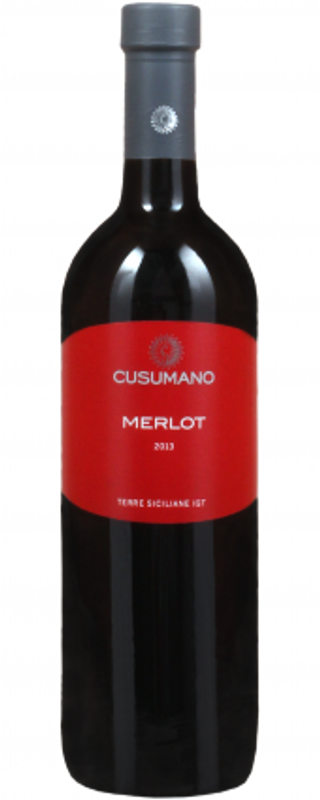 Bottle of Merlot Sicilia IGT from Cusumano