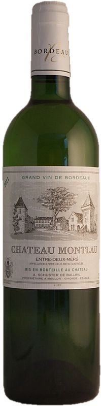 Bouteille de Chateau Montlau blanc Entre-Deux-Mers AC de Château Montlau