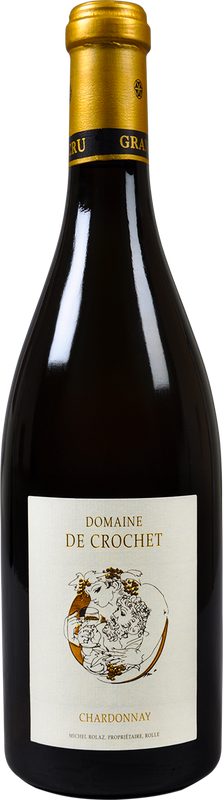 Bottiglia di Domaine de Crochet Chardonnay Etikette Hans Erni Grand Cru di Charles Rolaz / Hammel SA