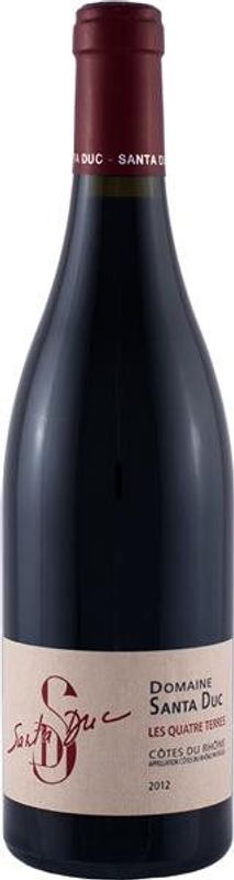 Bottle of Cotes du Rhone Quatre Terres AOC from Domaine Santa Duc