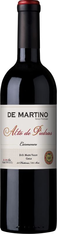 Bottiglia di Carmenere Reserva Single Vineyard Alto de Piedra Maipo Valley di De Martino