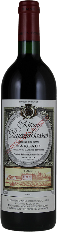 Flasche Chateau Rauzan Gassies AOC 2e Grand Cru Classe Margaux von Château Rauzan-Gassies