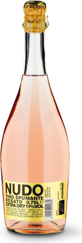 Bottiglia di Vino Spumante NUDO Rosato Extra Dry IGT BIO di Colli del Soligo