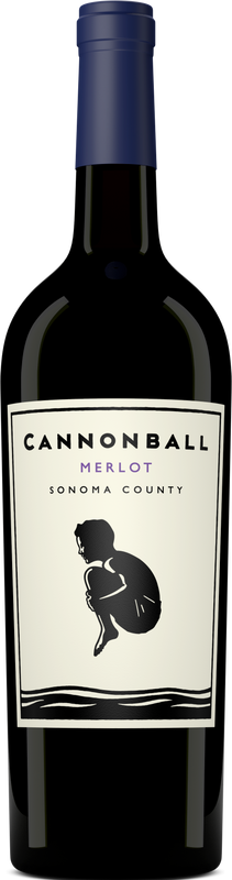 Bottle of Merlot Sonoma County from Cannonball Wine Company