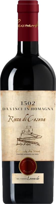 Bottiglia di Sangiovese Romagna DOC Riserva Rocca di Cesena di Cantine Leonardo da Vinci