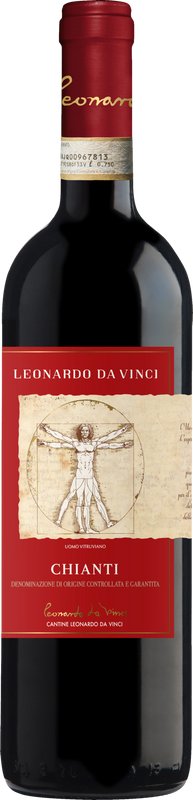 Bottiglia di Chianti DOCG Vitruviano di Cantine Leonardo da Vinci