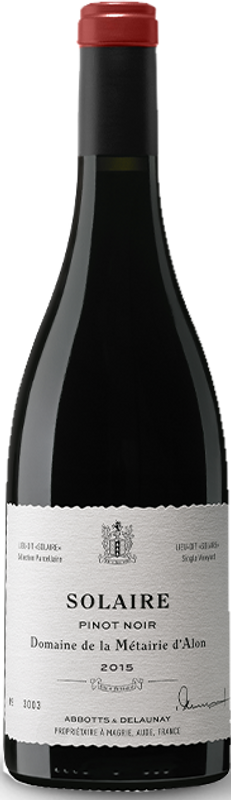 Bottle of Solaire Pinot Noir from Abbotts & Delaunay