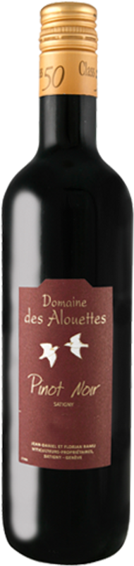 Bottiglia di Domaine des Alouettes Pinot Noir de Satigny AOC di Jean-Daniel Ramu