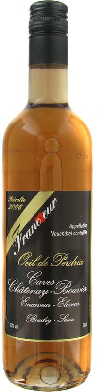 Flasche Oeil de Perdrix Neuchatel AOC von Caves Châtenay-Bouvier