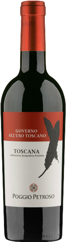 Bottiglia di Governo all'Uso Rosso Toscana IGP di Poggio Petroso