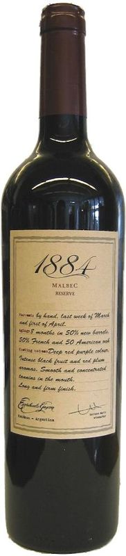 Bottle of 1884 Malbec Estate Grown from Escorihuela Gascon