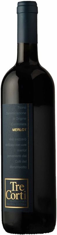 Flasche Tre Corti Merlot Ticino DOC von Fratelli Corti