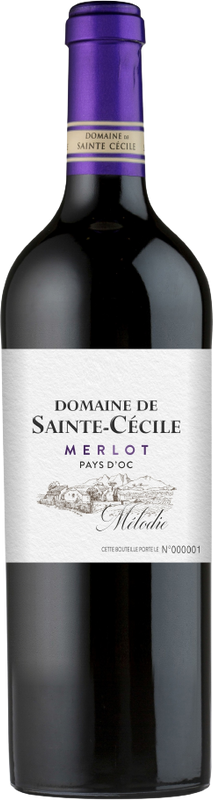 Bottiglia di Merlot Vin de pays d'Oc di Domaine Sainte Cécile