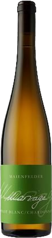 Bottiglia di Maienfelder Pinot Blanc Chardonnay Mariage AOC di Weinbau von Tscharner