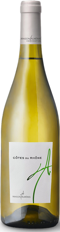 Bottle of AOP Côtes du Rhône Blanc from Maison Alméras