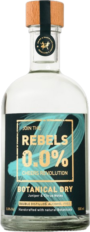 Bottiglia di Botanical Dry Gin Alternative di Rebels