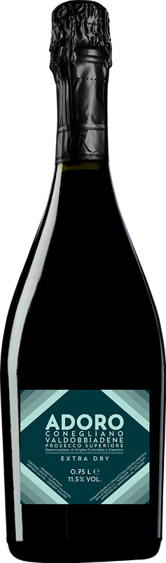 Bottle of ADORO Prosecco Conegliano Valdobbiadene Superiore Extras Dry DOCG from Col di Rocca