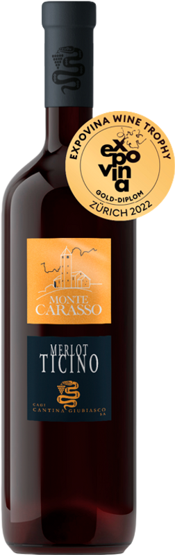 Bottle of Monte Carasso Ticino DOC Merlot from Cantina Giubiasco