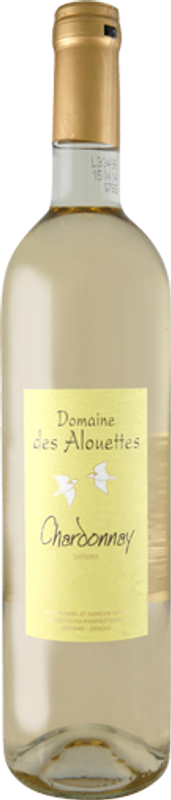 Bottiglia di Domaine des Alouettes Chardonnay de Satigny AOC di Jean-Daniel Ramu
