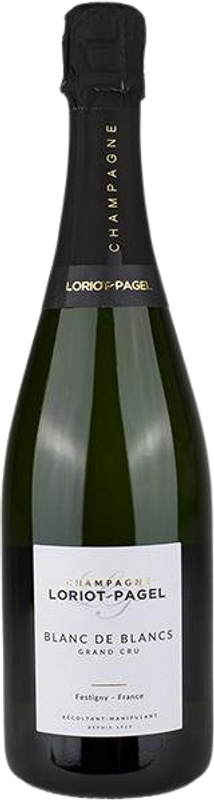 Bottiglia di Champagne Brut Blanc de Blancs Grand Cru AOC di Loriot-Pagel
