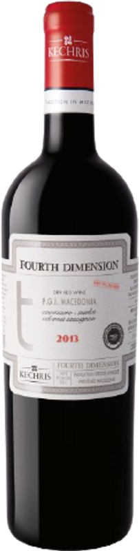 Bottiglia di Fourth Dimension, dry red Protected Geographical Indication Macedonia di Kechris Winery