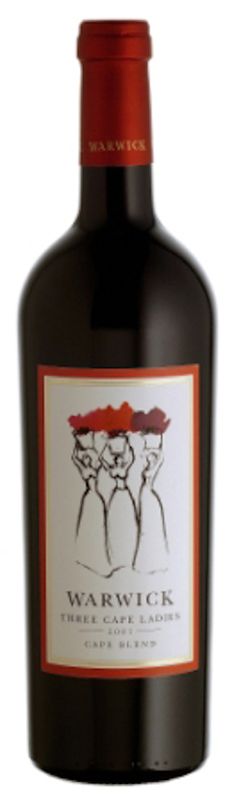 Bottle of Three Cape Ladies Cabernet Merlot Pinotage from Warwick