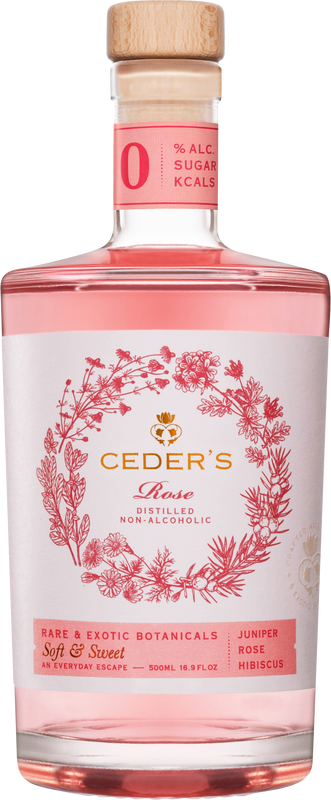 Bottiglia di Ceder's Pink Rose Gin Non-Alcoholic di Ceder's